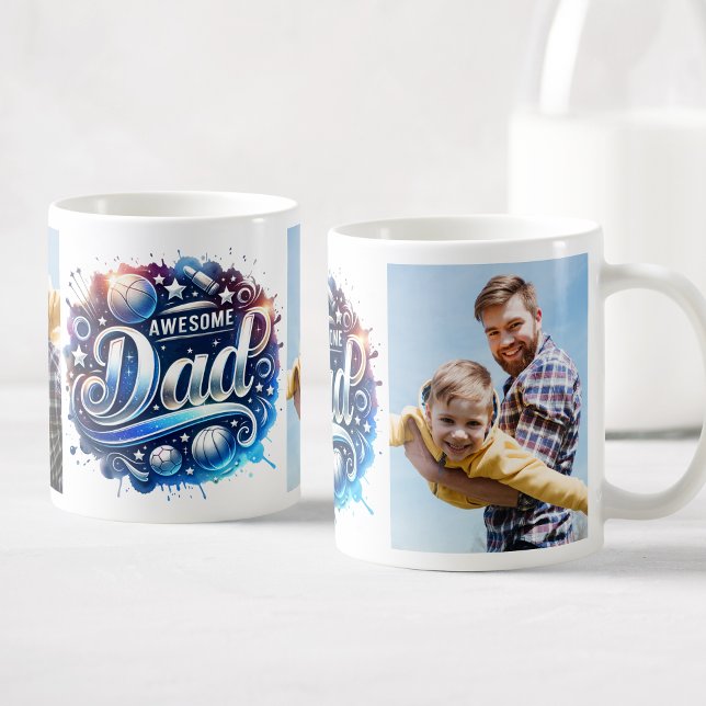 Bester Vater je nach Foto Sport Kaffeetasse (Von Creator hochgeladen)