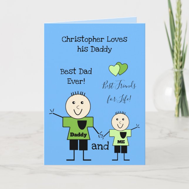 Bester Vater je nach Kindergeburtsgrüße Karte (Vorderseite)