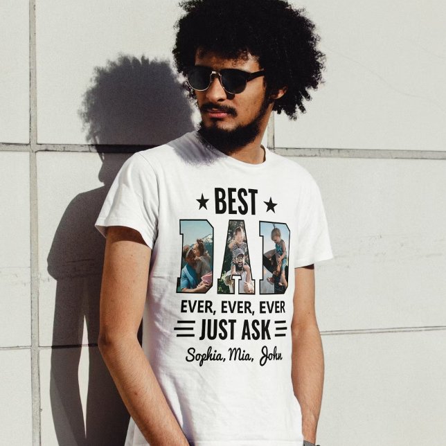 Bester Vater je nach Kundenwunsch für Fotocollage  T-Shirt (Von Creator hochgeladen)