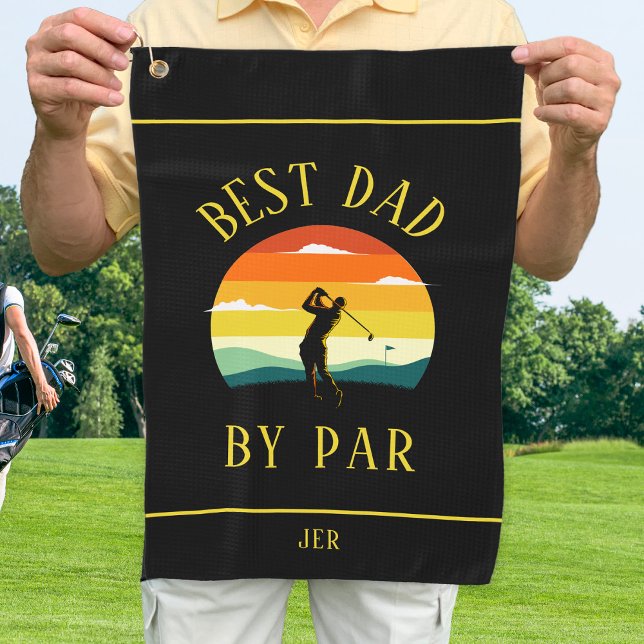 Bester Vater je nach Par Golfer Silhouette Mens Bl Golfhandtuch (Von Creator hochgeladen)