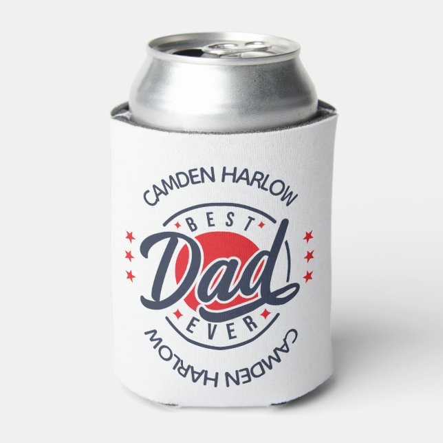Bester Vater je Name Red White Blue Dosenkühler (Kanne Vorderseite)