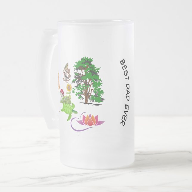 Bester Vater je Naturpark Lotus Mattglas Bierglas (Vorderseite Links)