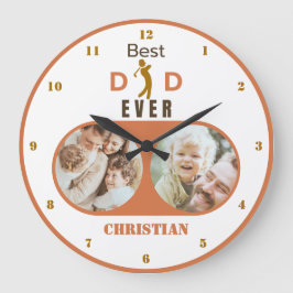 Bester Vater je Niedlich Modernes Foto Familienvat Große Wanduhr