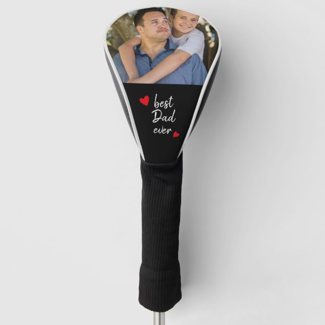 Bester Vater je Niedliches Foto Personalisiert Golf Headcover (Vorderseite)