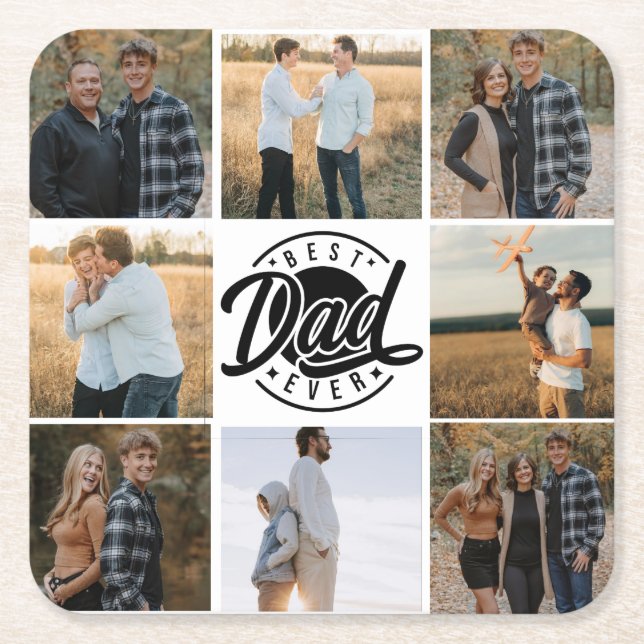 "Bester Vater je" Paper Untersetzer (Vorderseite)