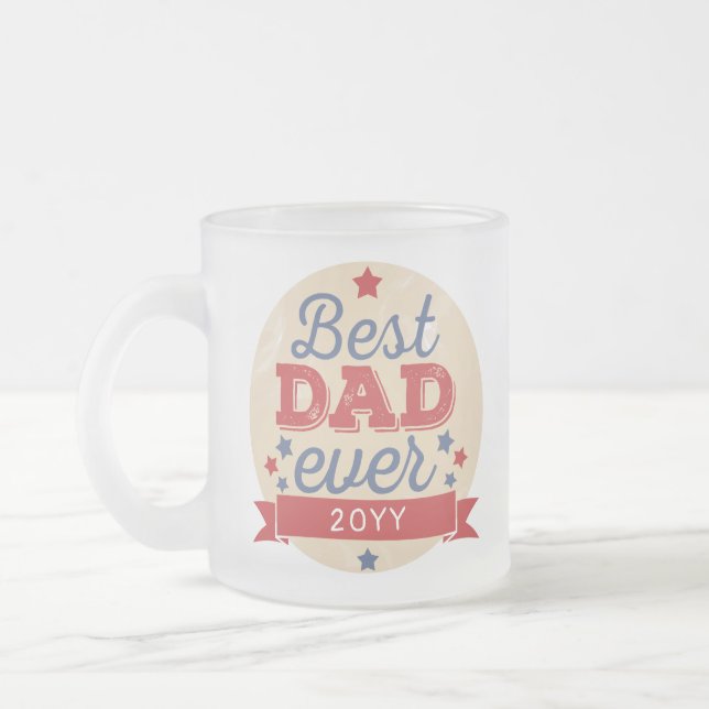 Bester Vater je Patriotic Stars Retro Foto Mattglastasse (Links)