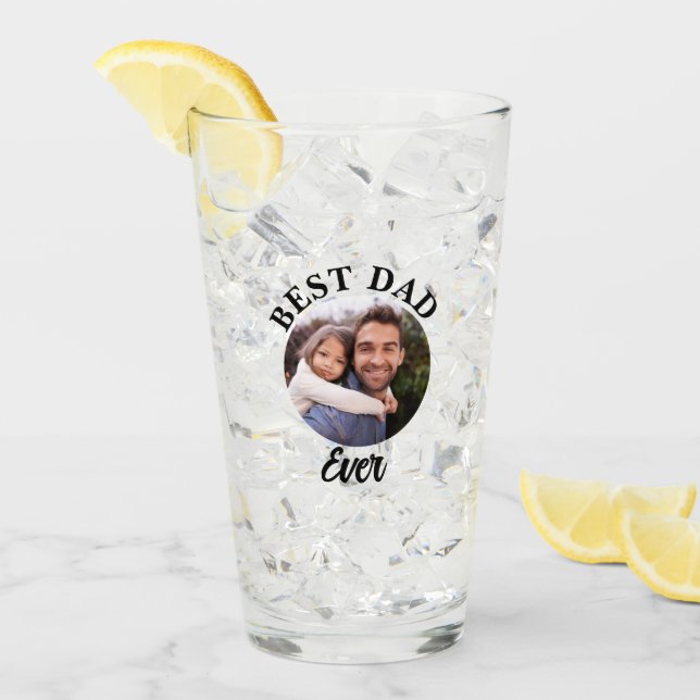 Bester Vater je Personalisierte Fotomodelle Glas (Vorderseite Ice)