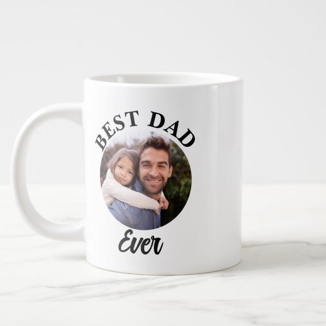 Bester Vater je Personalisierte Fotomodelle Jumbo-Tasse (Links)