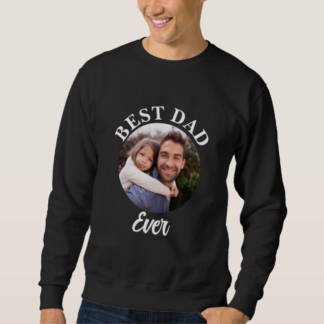 Bester Vater je Personalisierte Fotomodelle Sweatshirt (Vorderseite)