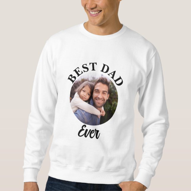 Bester Vater je Personalisierte Fotomodelle Sweatshirt (Vorderseite)