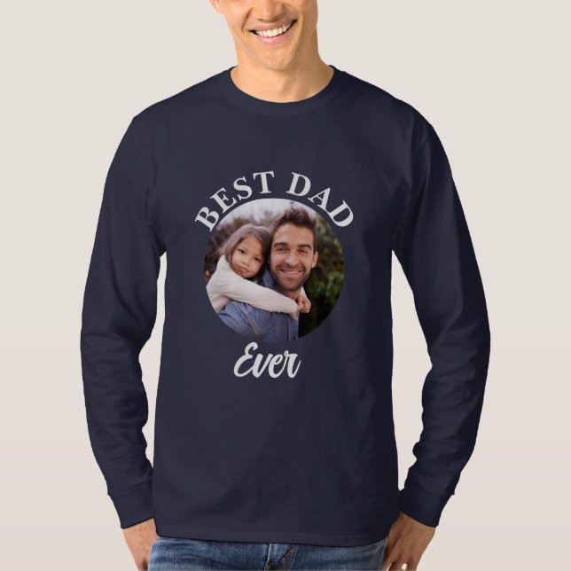 Bester Vater je Personalisierte Fotomodelle T-Shirt (Vorderseite)