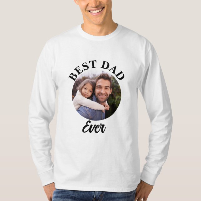 Bester Vater je Personalisierte Fotomodelle T-Shirt (Vorderseite)