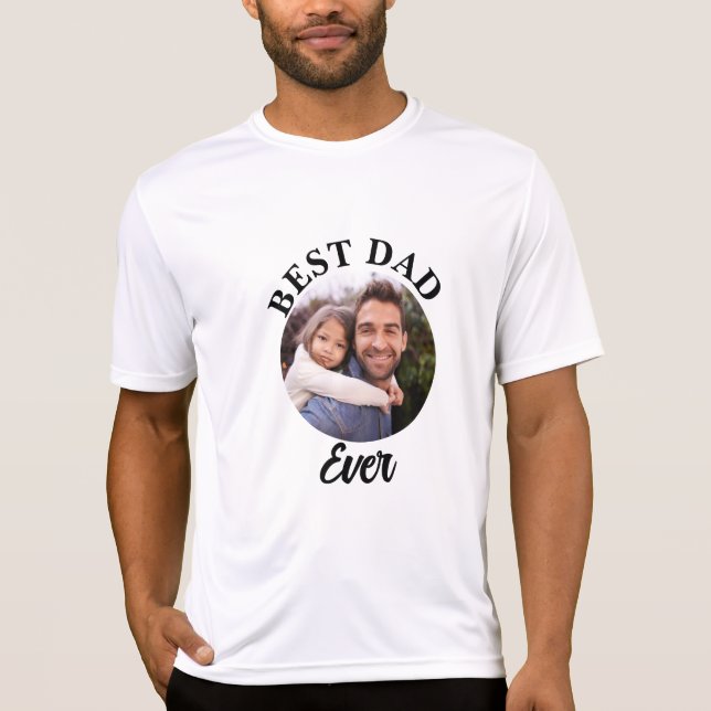 Bester Vater je Personalisierte Fotomodelle T-Shirt (Vorderseite)