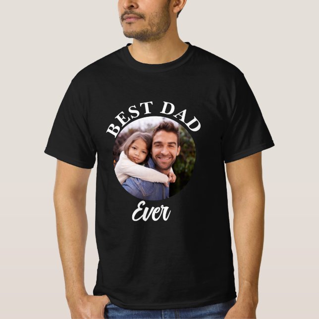 Bester Vater je Personalisierte Fotomodelle T-Shirt (Vorderseite)