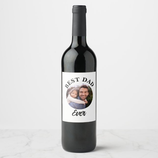 Bester Vater je Personalisierte Fotomodelle Weinetikett (Vorderseite)