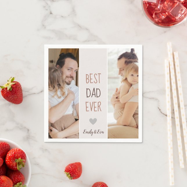 Bester Vater je Personalisierter Vater Napkins Serviette (Beispiel)