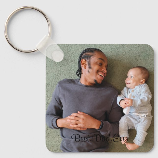 Bester Vater je Personalisiertes Foto doppelseitig Schlüsselanhänger (Vorderseite)