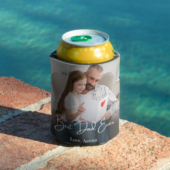 Bester Vater je Personalisiertes Foto Dosenkühler (In Situ Pool)
