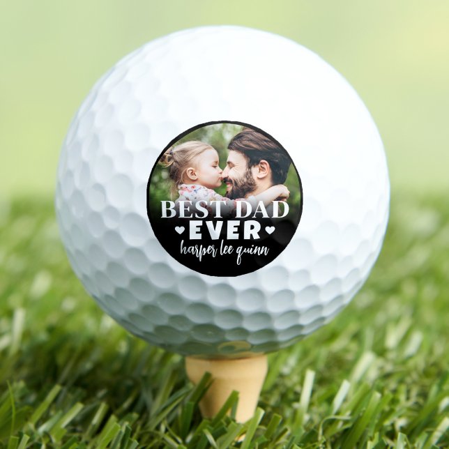 Bester Vater je Personalisiertes Foto Golfball (Best Dad Ever Personalized Photo Golf Balls)