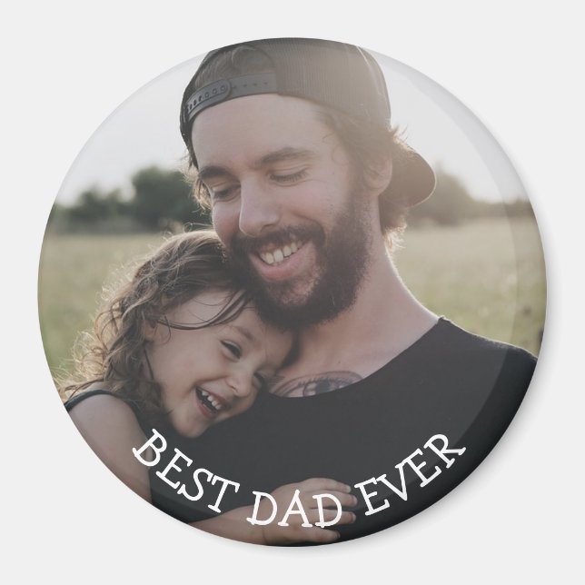 Bester Vater je Personalisiertes Foto Magnet (Vorne)