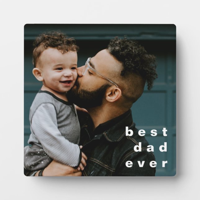 Bester Vater je Personalisiertes Foto Overlay Fotoplatte (Vorderseite)