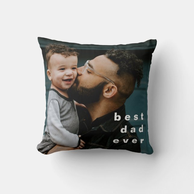 Bester Vater je Personalisiertes Foto Overlay Kissen (Vorderseite)