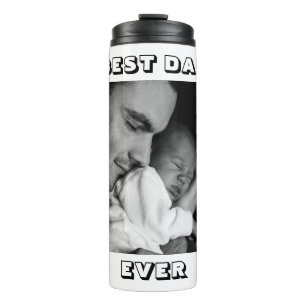 Bester Vater je   PERSONALISIERTES FOTO Thermosbecher