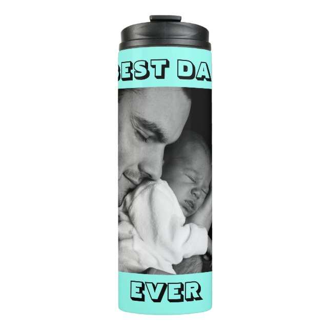 Bester Vater je | PERSONALISIERTES FOTO Thermosbecher (Vorderseite)
