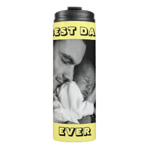 Bester Vater je   PERSONALISIERTES FOTO Thermosbecher