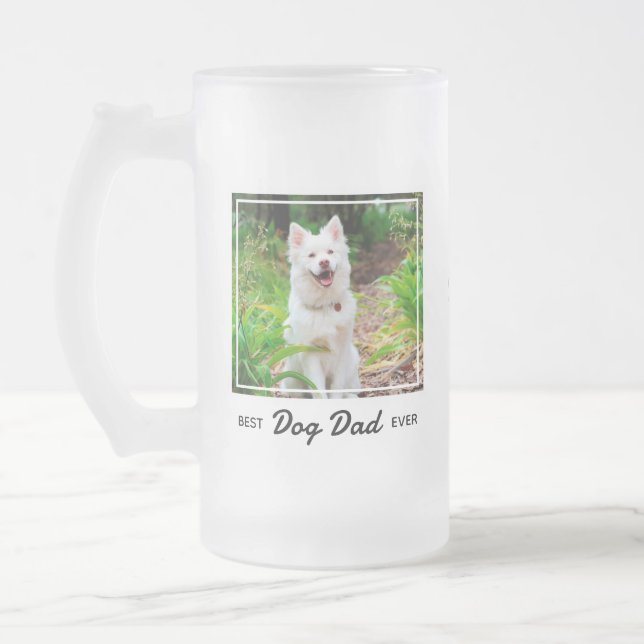 Bester Vater je - Personalisiertes Niedliches Foto Mattglas Bierglas (Links)