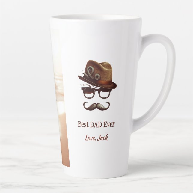Bester Vater je - Personalisiertes Vatertagsgesche Milchtasse (Rechts)