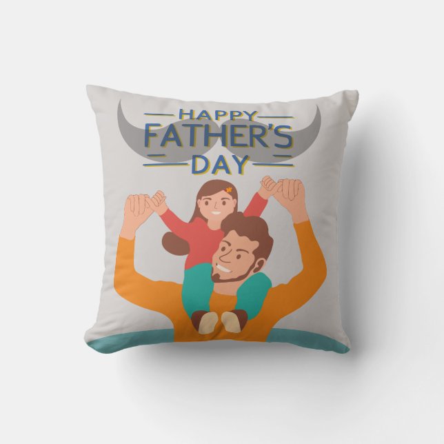 Bester Vater je - Personalisiertes Vatertagskissen Kissen (Vorderseite)