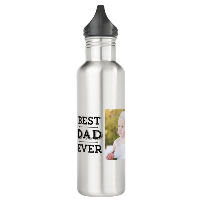 Bester Vater je Pfeile Benutzerdefiniertes Foto Edelstahlflasche (Links)
