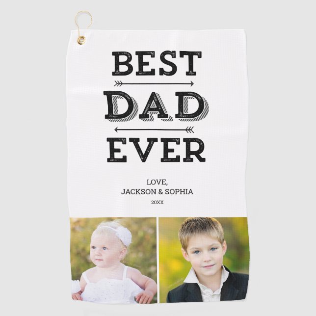 Bester Vater je Pfeile Benutzerdefiniertes Persona Golfhandtuch (Vorderseite)
