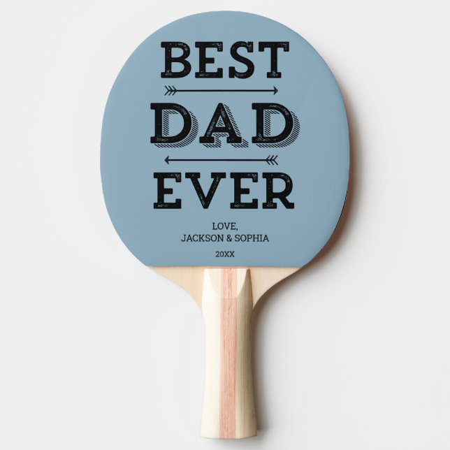 Bester Vater je Pfeile Custom Personalisiert Blue Tischtennis Schläger (Vorderseite)