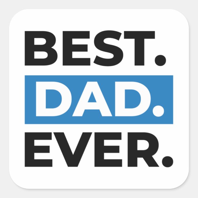 Bester Vater je Quadratischer Aufkleber (Vorderseite)