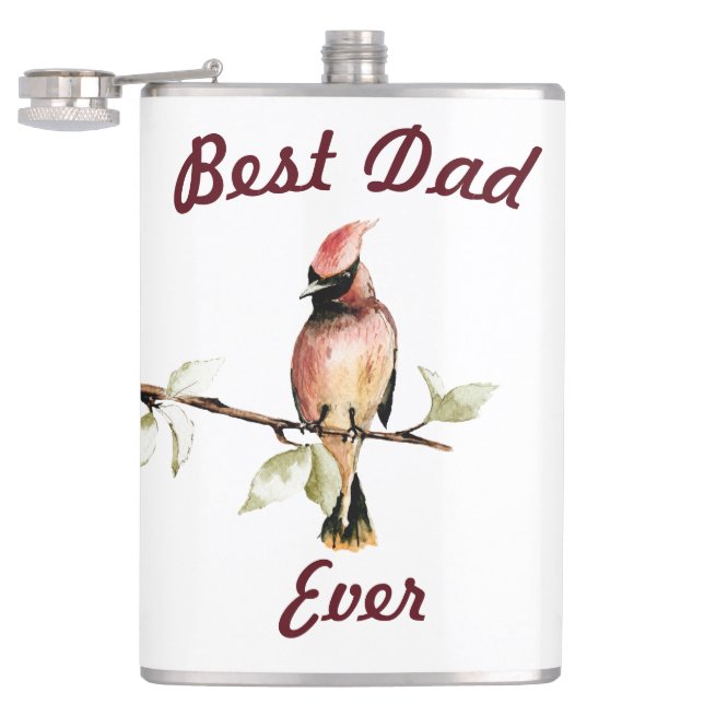 Bester Vater je Red Kardinal Flask Flachmann (Geöffnet)