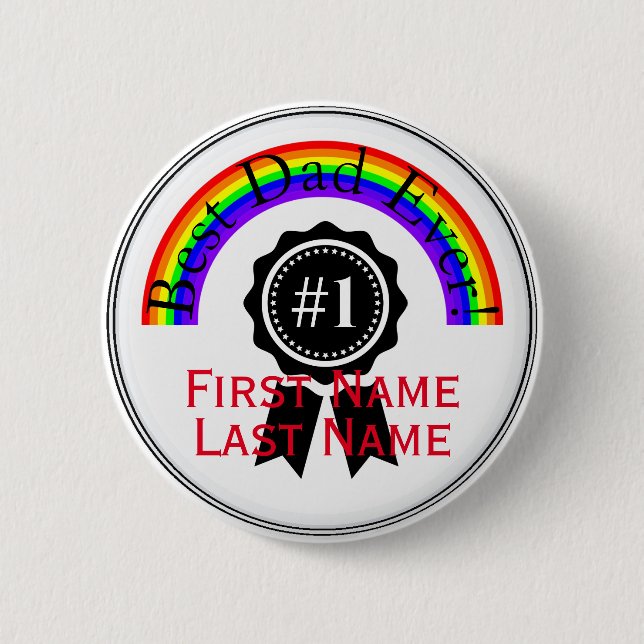 Bester Vater je Regenbogen-Button HAMbWG Button (Vorderseite)