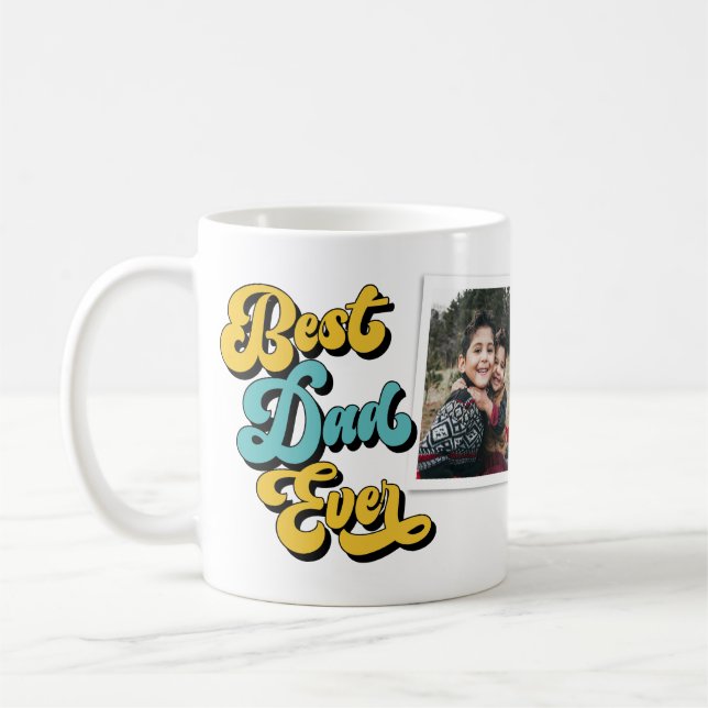 Bester Vater je Retro | 2 FOTO | Vatertag Kaffeetasse (Links)
