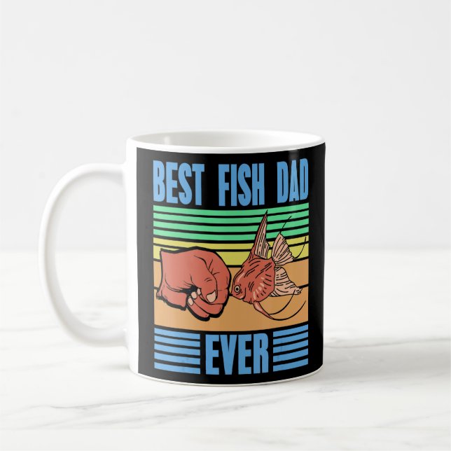 Bester Vater je Retro-Fischerei vorhanden Kaffeetasse (Links)