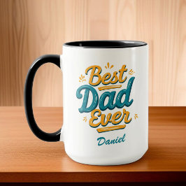 Bester Vater je | Retro Personalisiert Vatertag Tasse