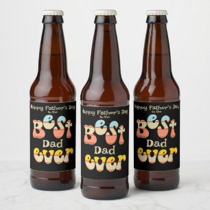 Bester Vater je Retro Vatertag Bierflaschenetikett