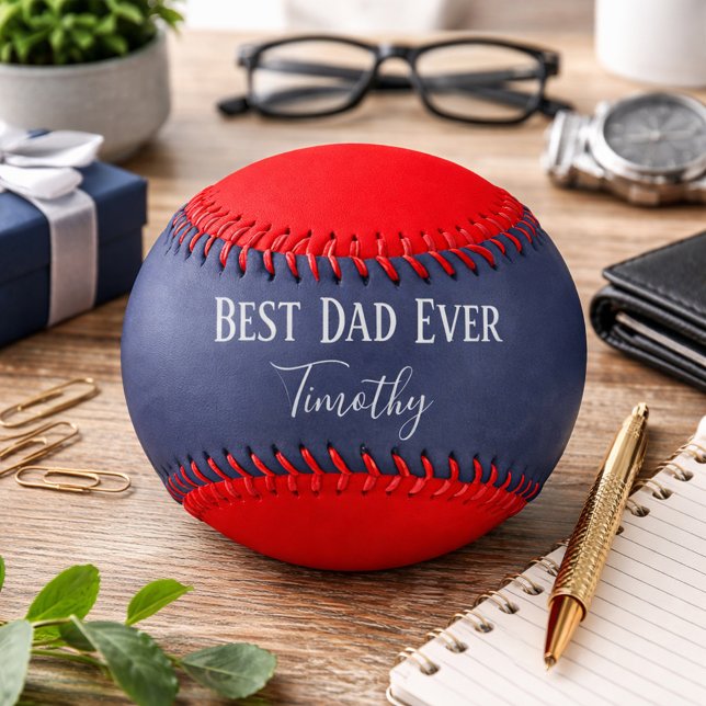 Bester Vater je rot und blau Baseball (Von Creator hochgeladen)
