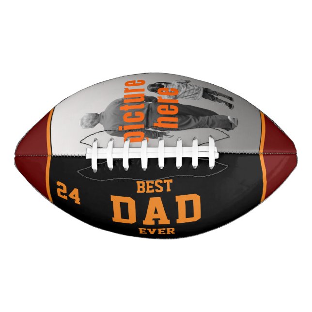 Bester Vater je Rote Orangen Schwarzes benutzerdef Football (Vorderseite)
