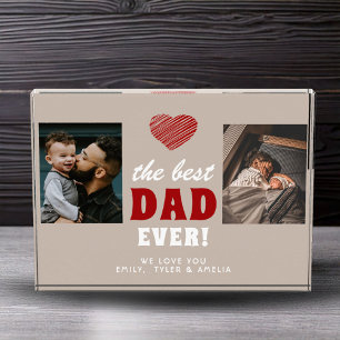 Bester Vater je Rotes Herz Schwarz 2 Fotoblock