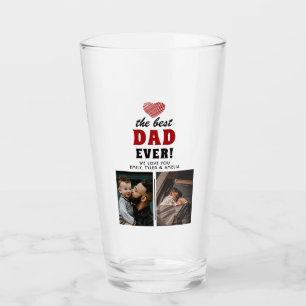 Bester Vater je Rotes Herz Vatertag 2 Foto Glas
