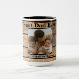 Bester Vater je rustikal bedrücktes Holzmuster Tasse