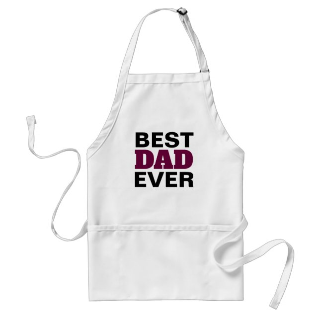 Bester Vater je Schwarz-Burgund-Weiße Typografie Schürze (Vorne)