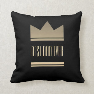 Bester Vater je Schwarz und Gold King Crown Modern Kissen