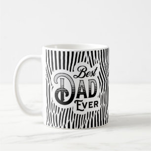 Bester Vater je Schwarz-Weiß-Abstraktes Muster Kaffeetasse